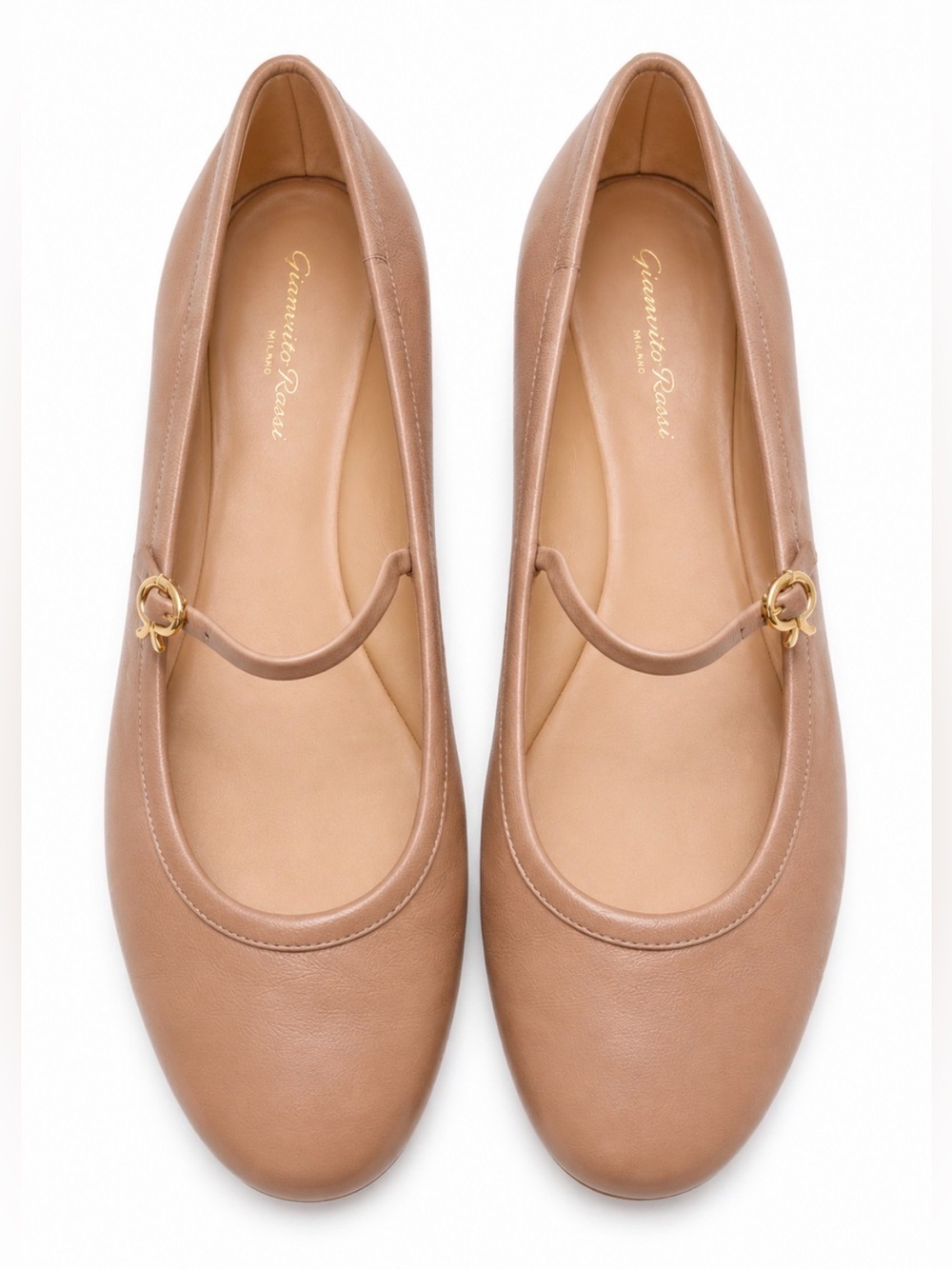 Gianvito Rossi Carla Flats Mary Jane – Beige Leather | EU 40 / US 9.5-10